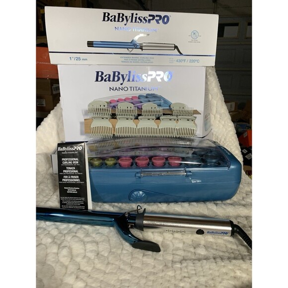 BaByliss PRO Hot Rollers For All Hair Lengths and 1"/25 mm Curling Iron Bundle - Picture 9 of 9